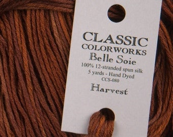 Belle Soie, Harvest, Classic Colorworks, 5 YARD Skein, Hand Dyed Silk, Embroidery Silk, Counted Cross Stitch, Hand Embroidery Thread