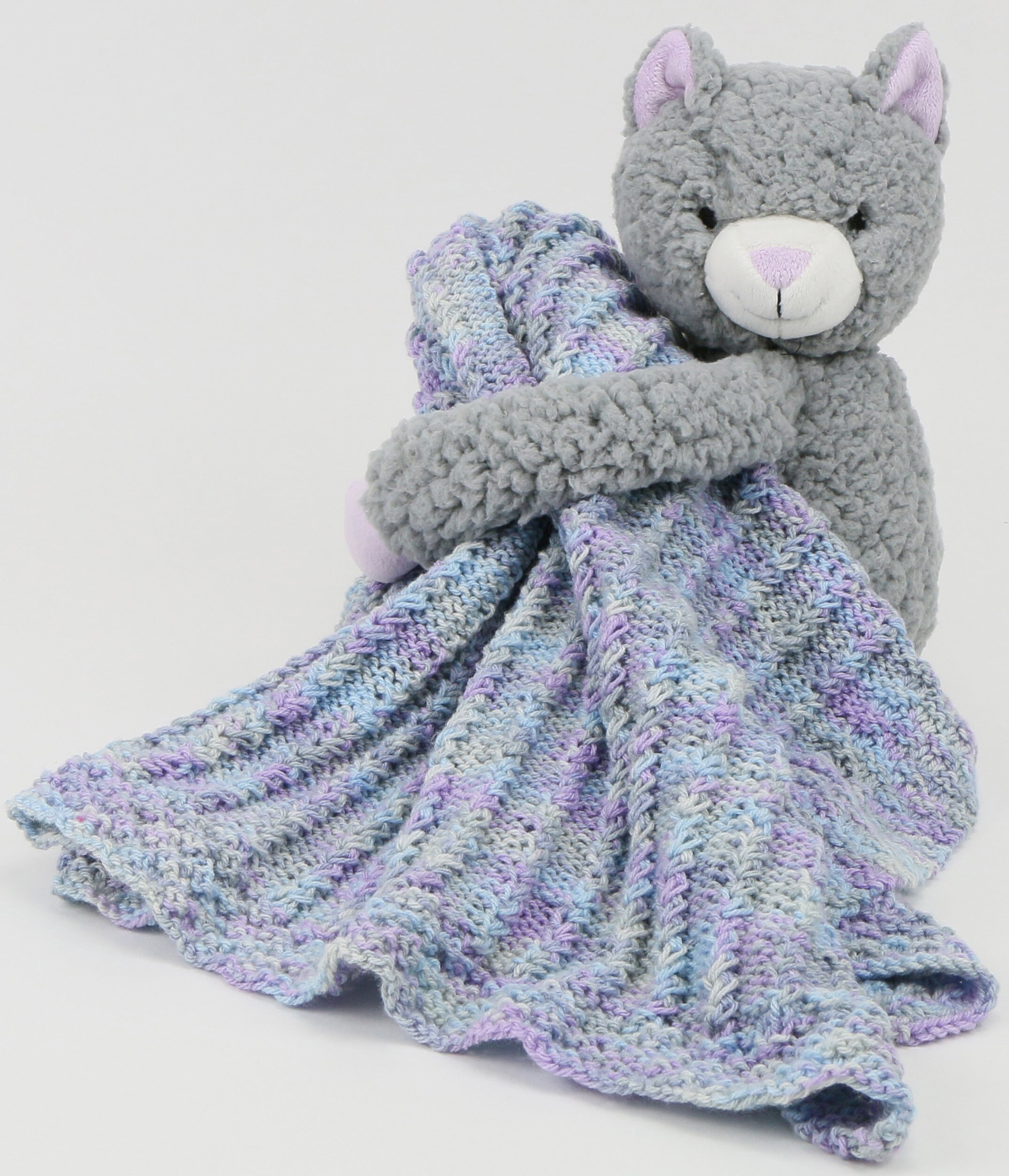 Knit Pattern & Kit, DMC Hug This, Kitten Stuffed Animal, Baby Blanket