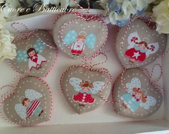 Counted Cross Stitch Pattern, Cuore d'Angelo, Christmas Ornament, Cross Stitch Angels, Angel Heart, Cuore e Batticuore, PATTERN ONLY