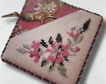 Counted Cross Stitch Pattern, Eliza's Sewing Smalls, Sweet Nothings, Flower Motifs, Pin Cushion, Scissor Fob, JBW Designs, PATTERN ONLY