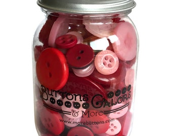 Valentine, Mason Jar, Sewing Buttons, 2 Hole Buttons, 4 Hole Buttons, Craft Buttons, Button Embellishment, Notions, Buttons Galore & More