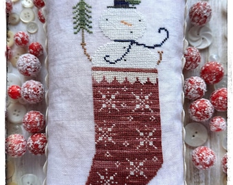 PRE-Order, Counted Cross Stitch Pattern, Winter Stocking, Pincushion, Christmas Decor, Snowman, Love in Stitches, Lucy Beam, PATTERN ONLY