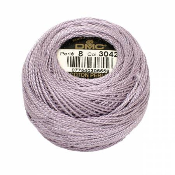 DMC Perle Cotton, Size 8, DMC 3042, Light Antique Violet, Pearl Cotton Ball, Embroidery Thread, Punch Needle, Embroidery, Penny Rug