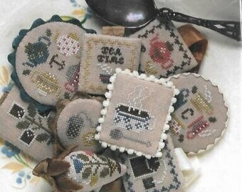 Counted Cross Stitch Pattern, Festive Little Fobs, Teatime Edition, Tea Cup, Scissor Fob, Beth Twist, Heartstring Samplery, PATTERN ONLY