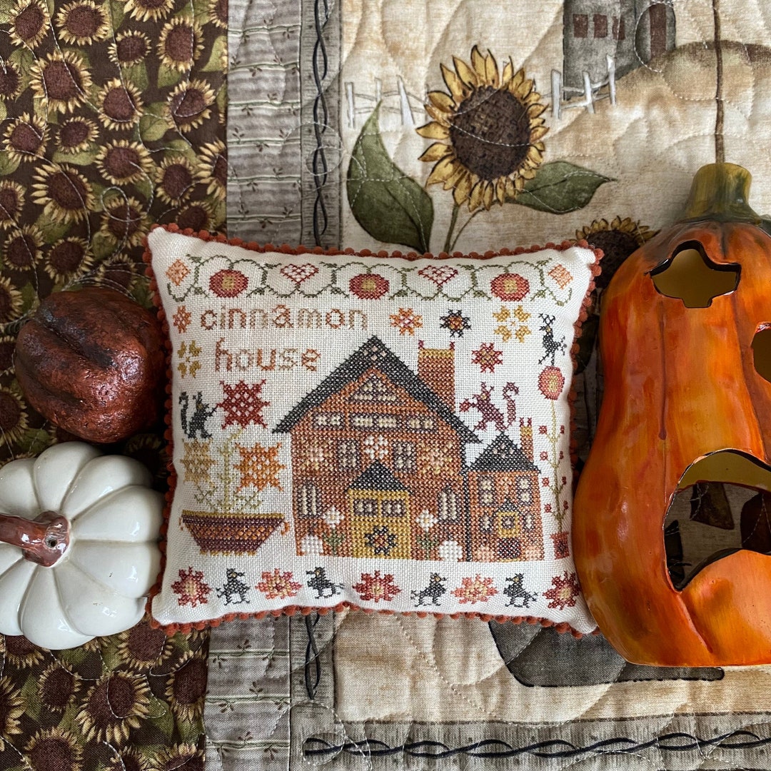 Counted Cross Stitch Pattern, Cinnamon House, Houses on Pumpkin Lane ...