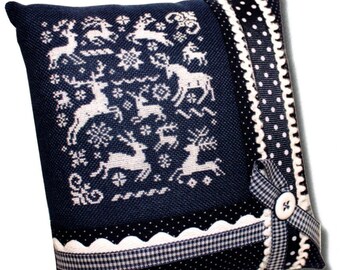 Counted Cross Stitch Pattern, Nordic Reindeer, Christmas Decor, Pillow Ornament, Bowl Filler, Reindeer Motifs, JBW Designs, PATTERN ONLY