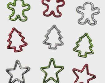 Cute Cut Outs, Metallic Christmas Flatbacks, Sewing Embellishment, Vintage Look, Cookie Cutter Shapes, Stars, Buttons Galore & More, 4851