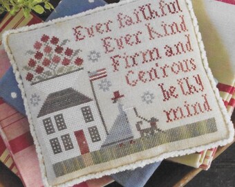 Counted Cross Stitch Pattern, Serial Bowl Collection, Lesson Two, Sampler Lessons, Primitive Decor, Plum Street Samplers, PATTERN ONLY