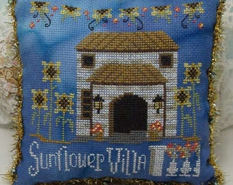 Counted Cross Stitch Pattern, Sunflower Villa, At the Inn Series, Italian Villa, Country Chic, Sunflowers, KiraLyns Needlearts, PATTERN ONLY