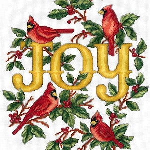 Counted Cross Stitch Pattern, Cardinals Joy, Cardinals, Holly Berries, Winter Decor, Imaginating, Ursula Michael, PATTERN or KIT ONLY