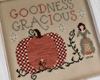 Counted Cross Stitch Pattern, Goodness Gracious, Hidden Message, Pumpkin, Southern Autumn Decor, Sweet Wing Studio, PATTERN ONLY