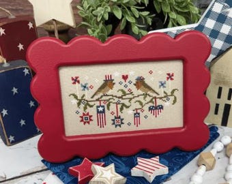 Counted Cross Stitch Pattern, Robin's 4th of July, Patriotic Decor, Primrose Cottage Stitches, PATTERN ONLY