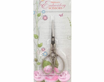 Embroidery Scissors, Pewter Scissors, Teardrop Handle, Heirloom Embroidery, Needlework, Cross Stitch, Sewing Accessory, Embroidery