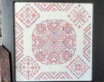 Counted Cross Stitch Pattern, Tranquil Tourmaline, Quaker Birthstone, From the Heart, NeedleArt by Wendy, PATTERN ONLY