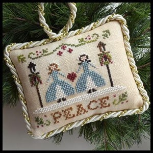 Counted Cross Stitch Pattern, Peace, Christmas Ornament, Sampler Tree, Ornament, Christmas, Little House Needleworks, PATTERN ONLY