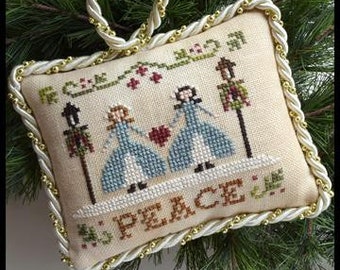 Counted Cross Stitch Pattern, Peace, Christmas Ornament, Sampler Tree, Ornament, Christmas, Little House Needleworks, PATTERN ONLY