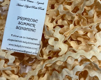 Rick Rack Trim, Primrose Summer Sunshine, Lady Dot Creates, Hand Dyed Rick Rack, Cotton Rick Rack Trim, Sewing Notion, Sewing Accessory