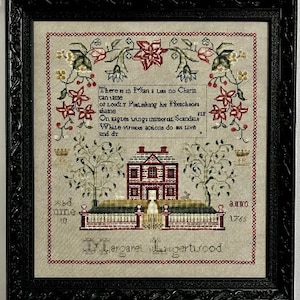 Counted Cross Stitch Pattern, Margaret Ligertwod 1765,Sampler, Reproduction Sampler, Antique Reproduction, Fox and Rabbit, PATTERN ONLY