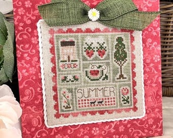 Counted Cross Stitch Pattern, Bits and Pieces of Summer, Strawberries, Watermelon, Summer Decor, Little House Needlework, PATTERN ONLY