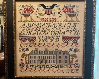 PRE-Order, Cross Stitch Pattern, Peacefield 1788, Patriotic Homes Collaboration, Twin Peak Primitives, Finally a Farmgirl, PATTERN ONLY