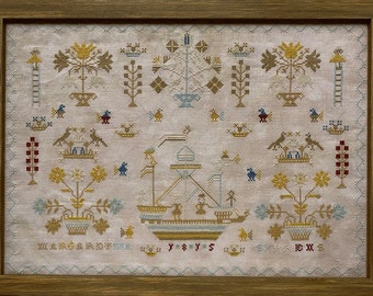 Counted Cross Stitch Pattern, Margaretha Sypkens 1815, Nautical Sampler, Crowns, SamBrie Stitches Designs, PATTERN ONLY