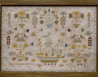 Counted Cross Stitch Pattern, Margaretha Sypkens 1815, Nautical Sampler, Crowns, SamBrie Stitches Designs, PATTERN ONLY