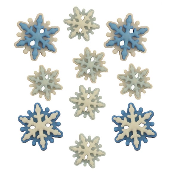 Brrr, Snowflake Buttons, Sewing Embellishment, Blue White Snowflakes, Shank  Buttons, Button Embellishment, Buttons Galore & More 4796 