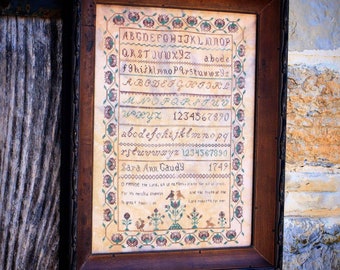 Cross Stitch Pattern, Sara Ann Caudy Sampler, Reproduction Sampler, Inspirational, Religious, Rustic, Willow Hill Samplings, PATTERN ONLY