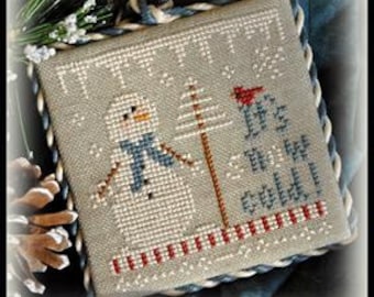 Counted Cross Stitch Pattern, It's Snow Cold, Christmas Ornament, Snowman Ornament, Christmas, Little House Needleworks, PATTERN ONLY