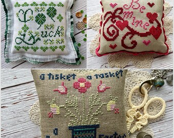 Counted Cross Stitch Pattern, Spring Holiday Smalls, Pillow Ornaments, Bowl Filler, Valentine's, Easter, Jan Hicks Creates, PATTERN ONLY