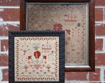 Counted Cross Stitch Pattern, A Ship for Mary, Reproduction Sampler, Ship, Beth Twist, Heartstring Samplery, PATTERN ONLY