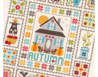 Counted Cross Stitch Pattern, Autumn Love, Vintage Style, Country Chic, Fall Decor, Scarecrow, Bee in My Bonnet, Lori Holt, PATTERN ONLY