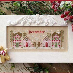Counted Cross Stitch, Monthly Mini Village, Seasonal Monthly Decor, Pillow Ornament, Country Cottage Needleworks, PATTERN ONLY