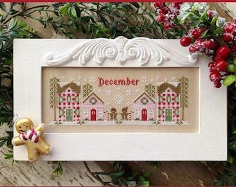 Counted Cross Stitch, Monthly Mini Village, Seasonal Monthly Decor, Pillow Ornament, Country Cottage Needleworks, PATTERN ONLY