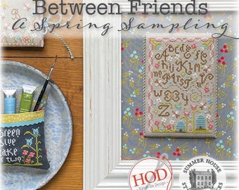 Counted Cross Stitch Pattern, Between Friends, Spring Sampling, Hands on Design, Summer House Stitche Workes, PATTERN ONLY