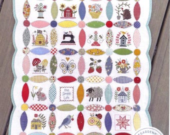 Counted Cross Stitch, The Simple Life, Applique Quilt, Table Runner, Wall Hanging, Country Chic, Motifs, Under the Garden Moon, PATTERN ONLY