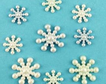 Pearl Flakes, Christmas Collection, Snowflakes, Winter Decor, Shank Buttons, Decorative Craft Embellishments, Buttons Galore & More, #4458