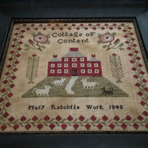 Counted Cross Stitch Pattern, Mary Ratcliffe 1848, Antique Reproduction, Reproduction Sampler, Scattered Seed Samplers, PATTERN ONLY