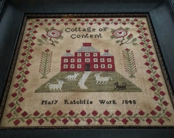 Counted Cross Stitch Pattern, Mary Ratcliffe 1848, Antique Reproduction, Reproduction Sampler, Scattered Seed Samplers, PATTERN ONLY