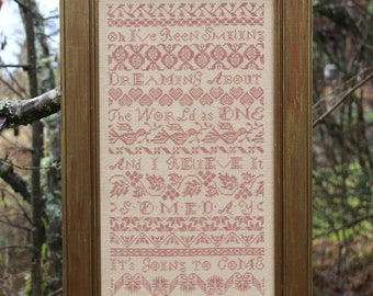 Counted Cross Stitch Pattern, Peace Band Sampler, Band Sampler, Cross Stitch Sampler, Beth Twist, Heartstring Samplery, PATTERN ONLY