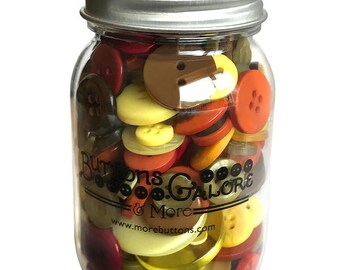 Harvest, Mason Jar, Sewing Buttons, 2 Hole Buttons, 4 Hole Buttons, Craft Buttons, Button Embellishment, Buttons Galore & More, MJ116