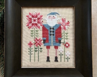 Counted Cross Stitch, Wee Santa 2023, Christmas Decor, Poinsettias, Pillow Ornament, Bowl Filler, Heart in Hand, PATTERN ONLY