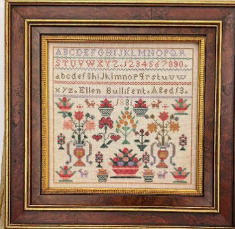 Counted Cross Stitch Pattern Ellen Bullifent 1881 Antique - Etsy