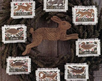 Counted Cross Stitch, In the Woods, Pillow Ornaments, Bowl Fillers, Woodland Animals, Fox, Squirrel, The Prairie Schooler,  PATTERN ONLY