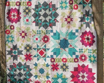 Quilt Book, Flower Farm Sampler, Scrap Quilt, Floral Blocks, Fanciful Decor, Quilt Patterns, Barn Stars, Softcover Book, Shelley Cavanna
