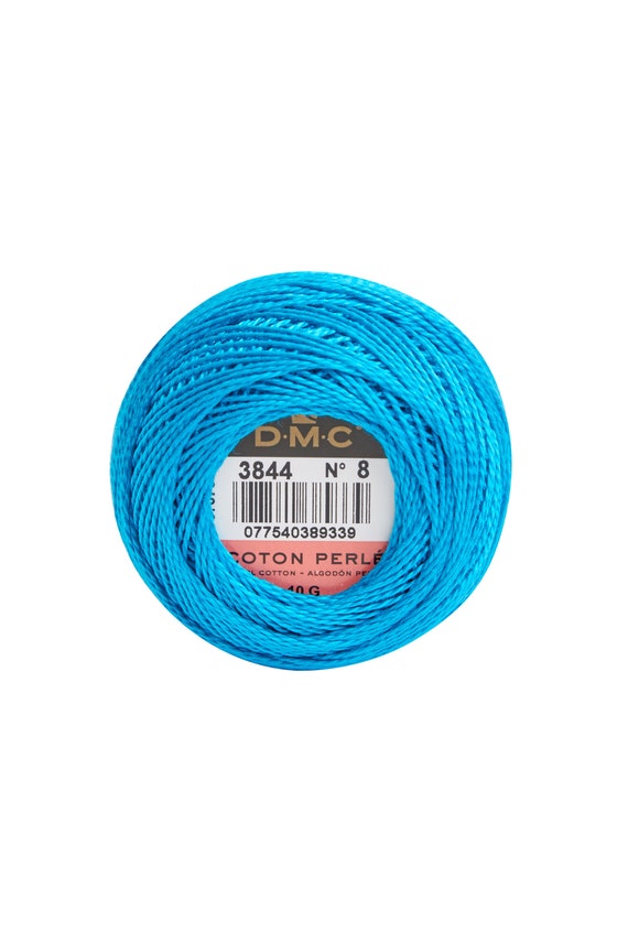 DMC Perle Cotton, Size 8, DMC 3844, Turquoise, Pearl Cotton Ball,  Embroidery Thread, Punch Needle, Embroidery, Penny Rug, Sewing Accessory 