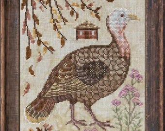 Counted Cross Stitch, A Year in the Woods II, Turkey, Crow, Koala, Wolf, Wildlife Animals, Forest, Cottage Garden Samplings, PATTERN ONLY