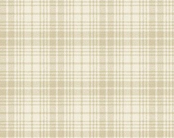 END OF BOLT, Quilt Fabric, A Very Wooly Winter, Cream Plaid, 100% Cotton Fabric, Cheryl Haynes, Prairie Grove Peddlers, Benartex Fabrics