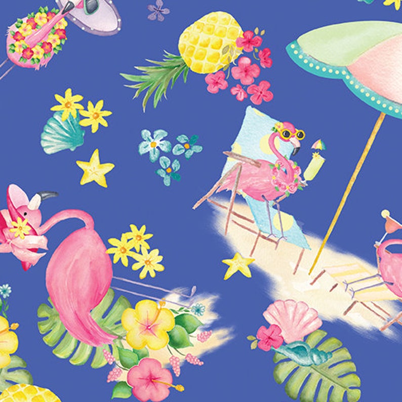 Quilt Fabric Fun in the Sun Flamingo Fun Summer Fabrics - Etsy