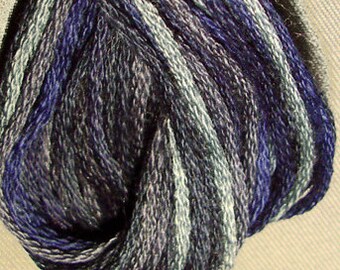 Valdani, 6 Strand Cotton Floss, P7, Withered Blue, Embroidery Floss, Variegated Floss, Hand Dyed Floss, Wool Applique, Punch Needle